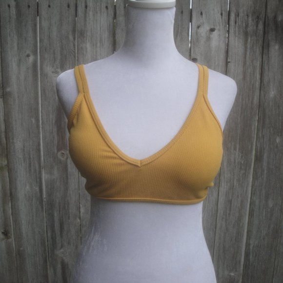 Zaful Swim Top ONLY Old Gold US Size Small NEW - Picture 5 of 6